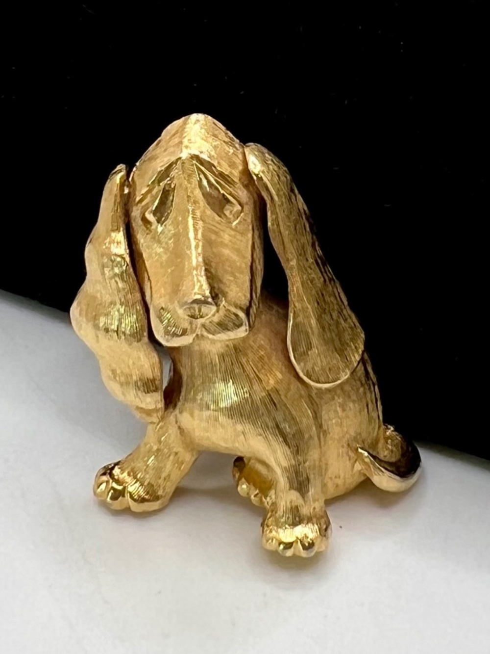 Monet Sitting Dog Brooch